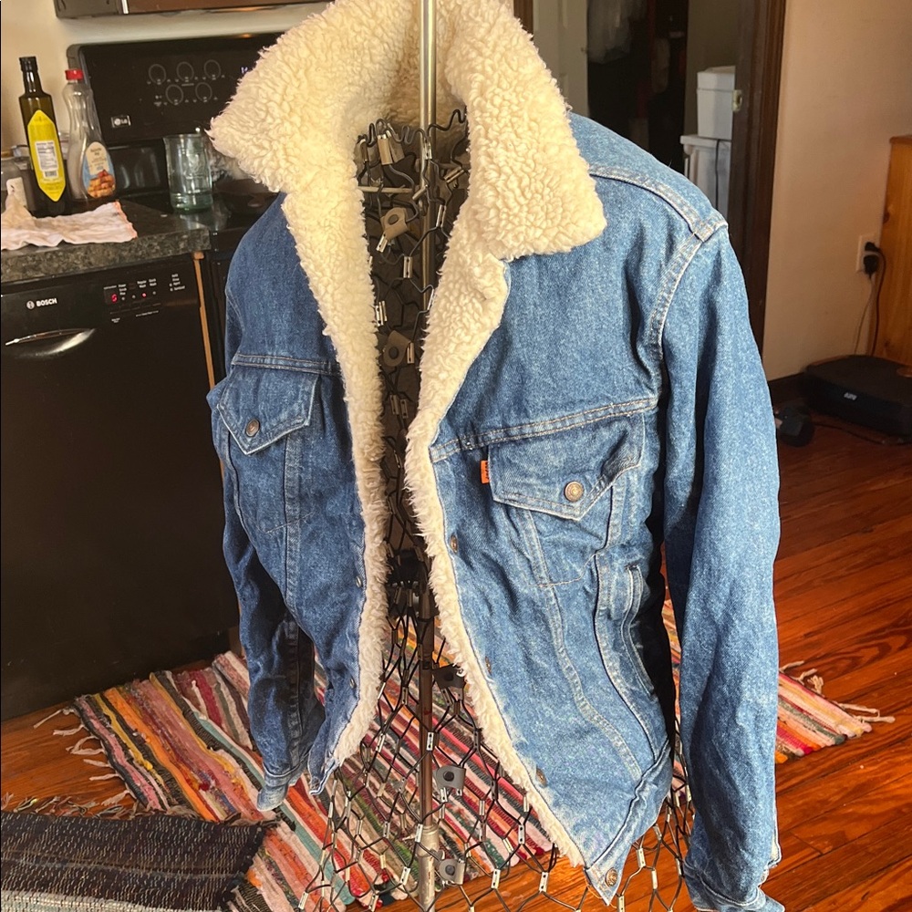 Levi's Blue Jean Jacket with Cream Sherpa Lining